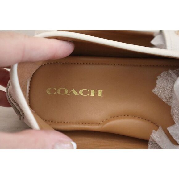 Coach A00276 Women's Sz 9.5B Ivory Cream Amber Slip-On Signature Loafers - Picture 11 of 13